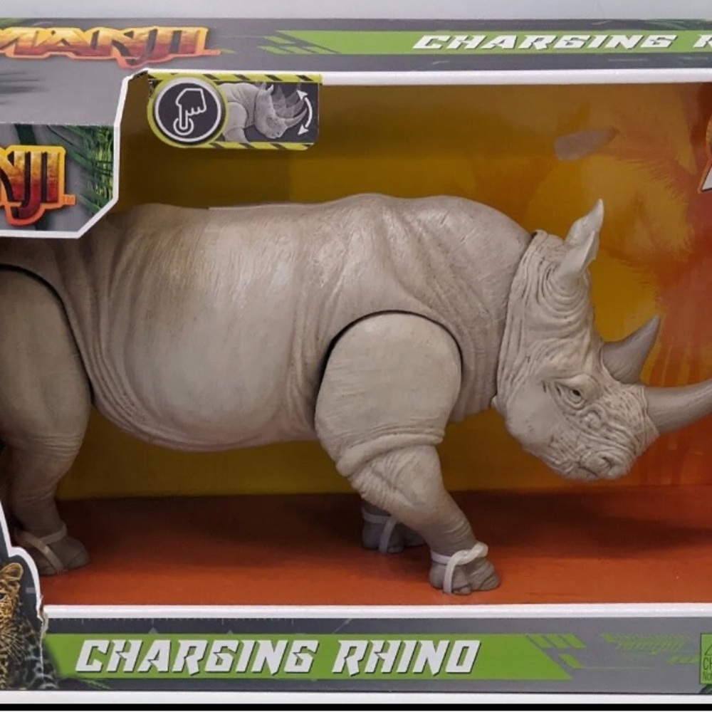 Jumanji Charging Rhino with Sounds and Moving Head & Mercenary New!